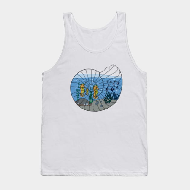 Sea Life in a shell, snail shell art Tank Top by Julorzo